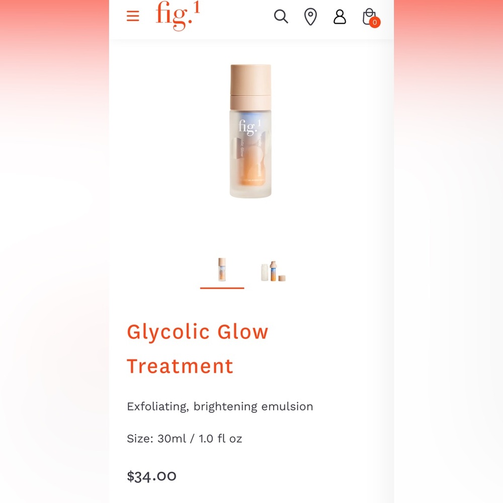 NWT - unopened original packaging Fig 1 glycolic glow treatment